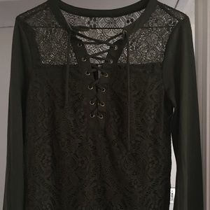 Casual blouse lace up front.